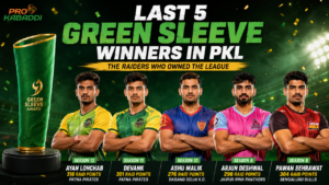 Last 5 Green Sleeve Winners in PKL